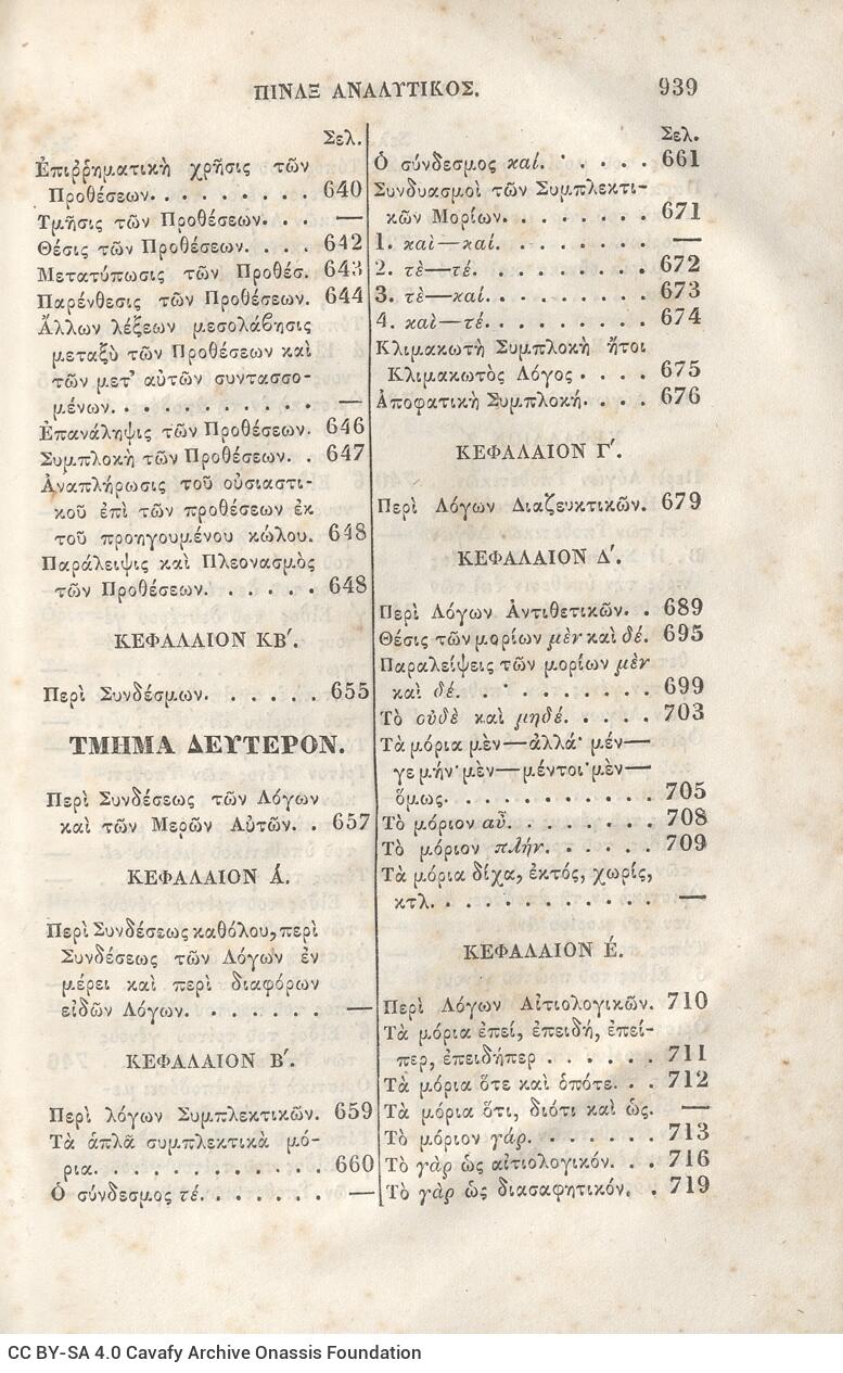 22,5 x 14,5 εκ. 2 σ. χ.α. + π’ σ. + 942 σ. + 4 σ. χ.α., όπου στη ράχη το όνομα προηγού�